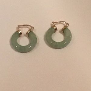 GOLD AND JADE EARRINGS